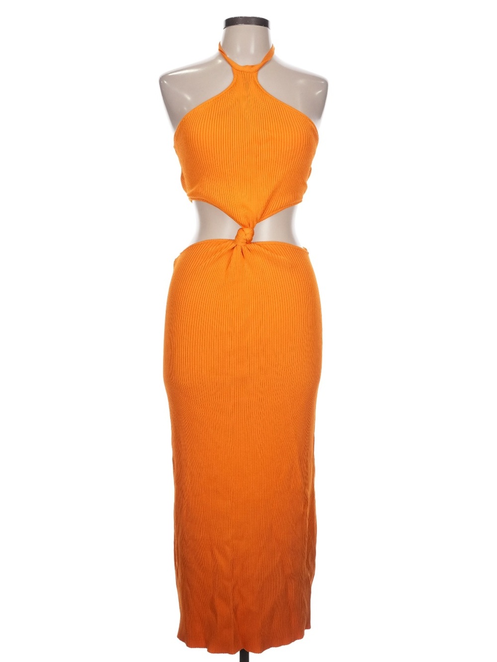 Cult Gaia Vibrant Orange Halter Cutout Maxi Skirt